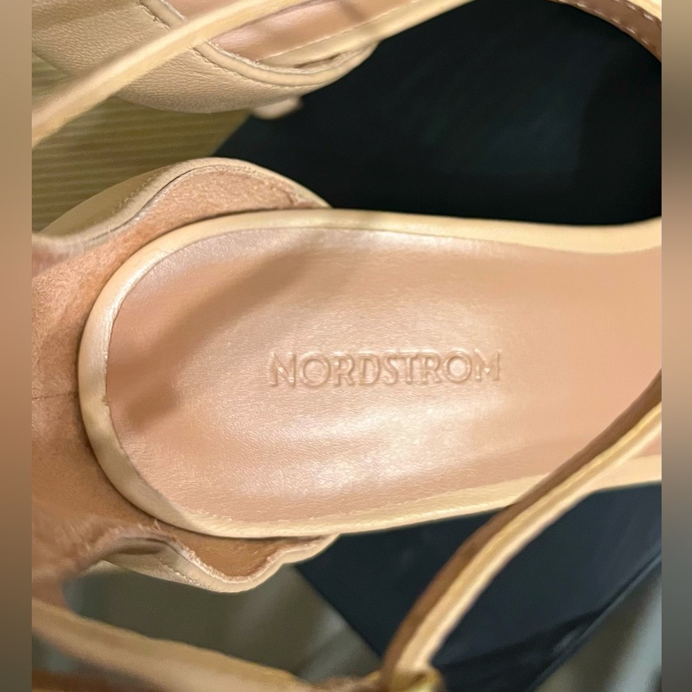 NWOT Nordstrom Anders Leather Ankle Strap Sandal in Tan Candy - Size 8 - Picture 8 of 17